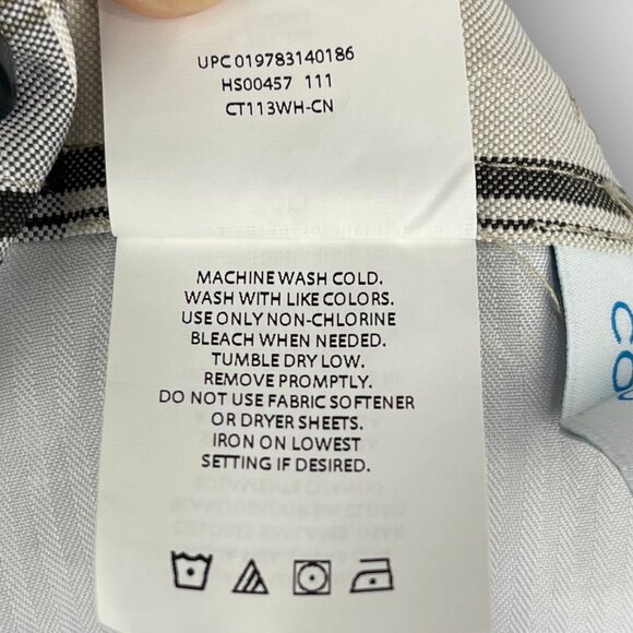 HAGGAR Cool 18 Pro Plaid Golf Shorts 36W Putty Expandable Waist UV Quick-Dry NWT - Picture 6 of 10